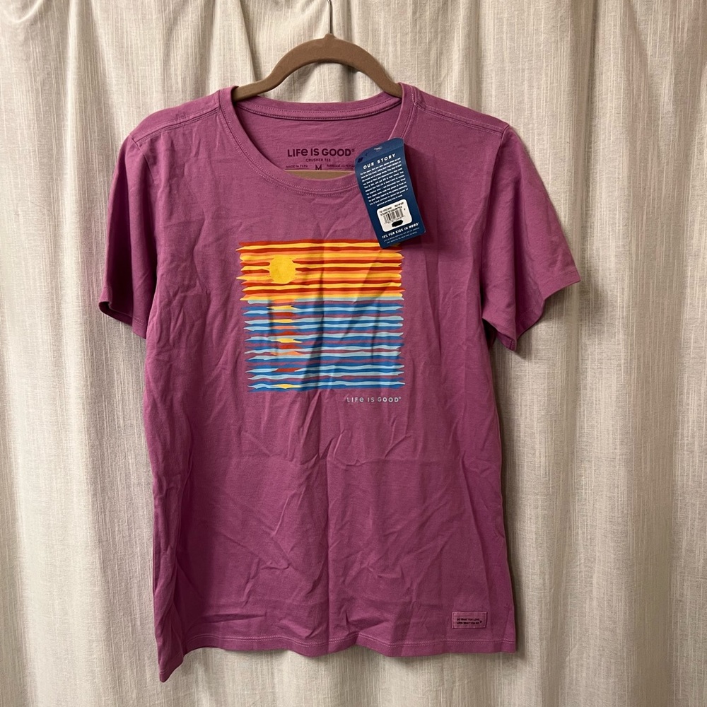 Life is Good sunset tee